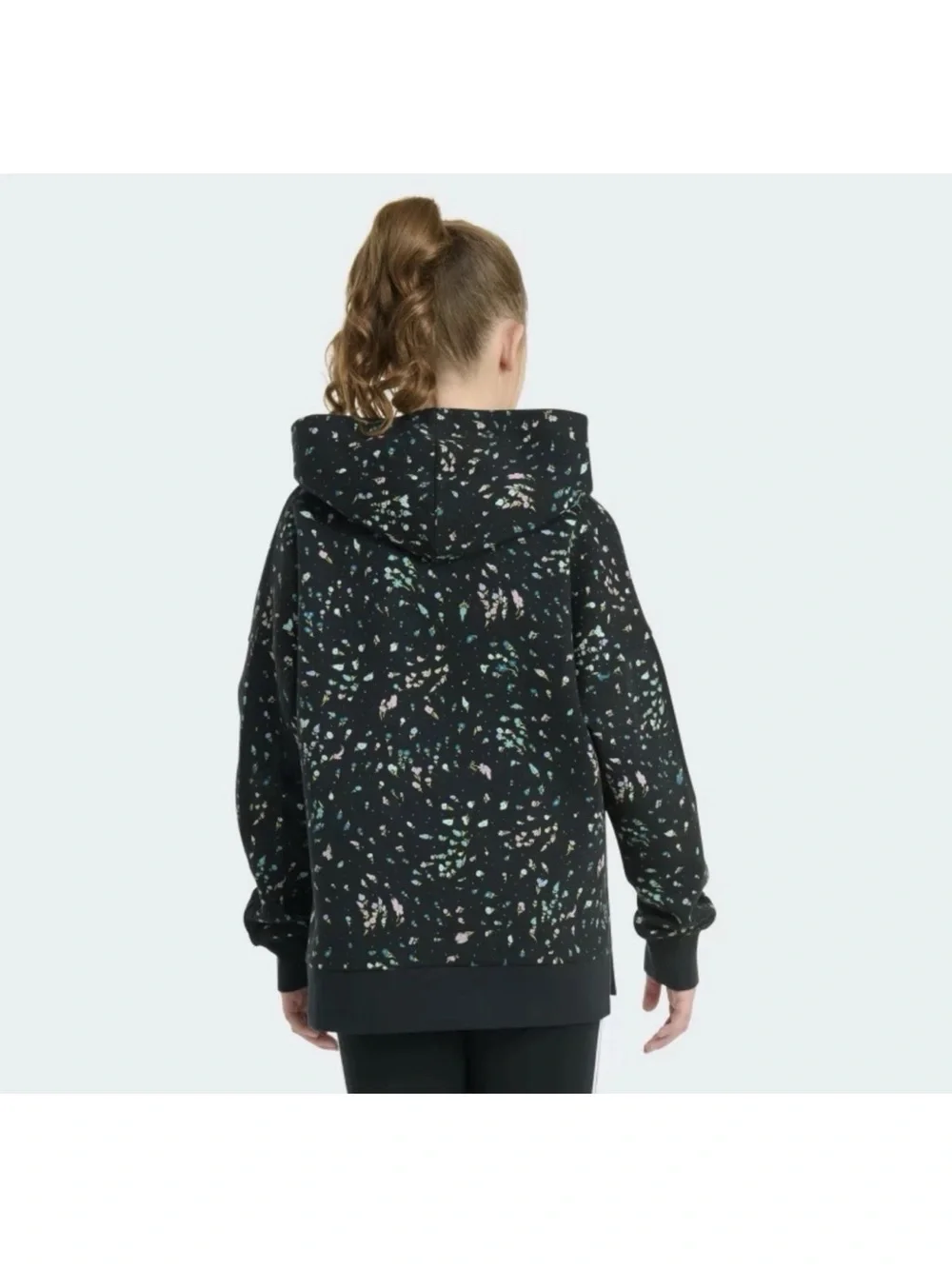 adidas Black Hoodie with Multicolor Speckle Print